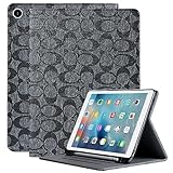 SKosti Luxury Designer for iPad 10.2 inch Case 9th /8th /7th Generation(2021/2020/2019) iPad Air 3rd 2019/2017 iPad Pro 10.5' with Pencil Holder Back Protective Leather Aesthetic Retro Cover-Black