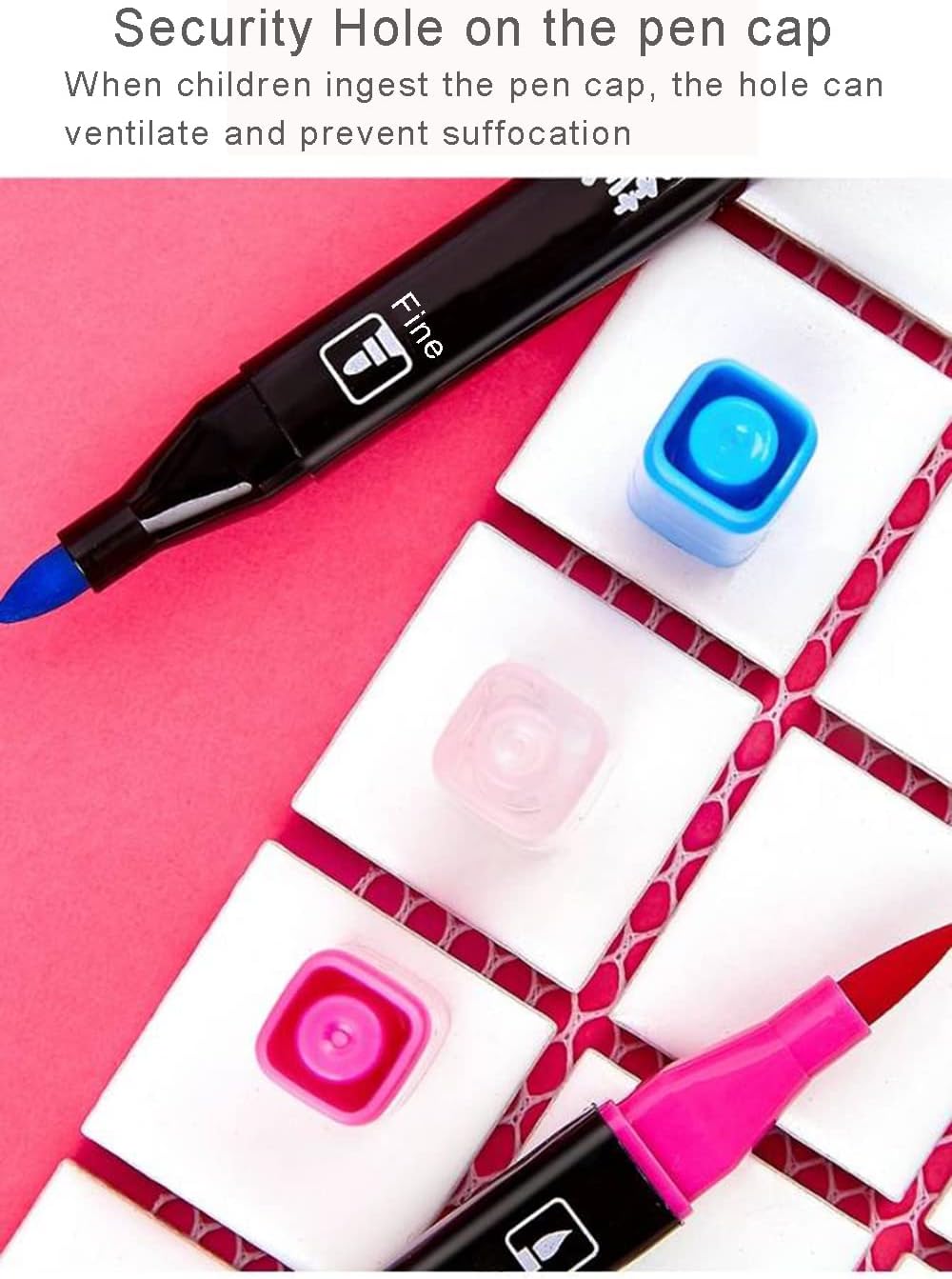 WQIYA Dual Tip Markers for Kids, Washable Markers Set, Art Marker with Stand Portable Box, Gift For Kids (36 Colours) - Image 5