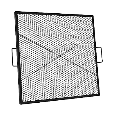 onlyfire Heavy?Duty Square Fire Pit Grill Grate with X?Marks Design 36?Inch