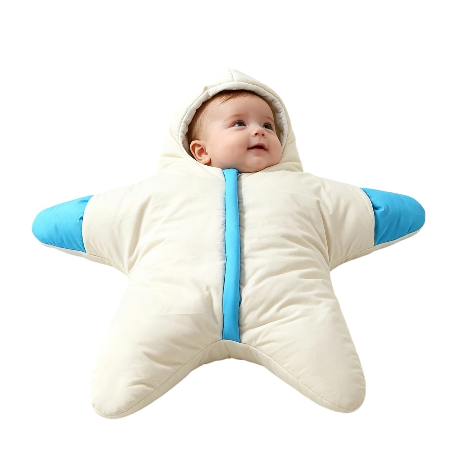 Tutina imbottita per bambini, motivo: stella marina con zip