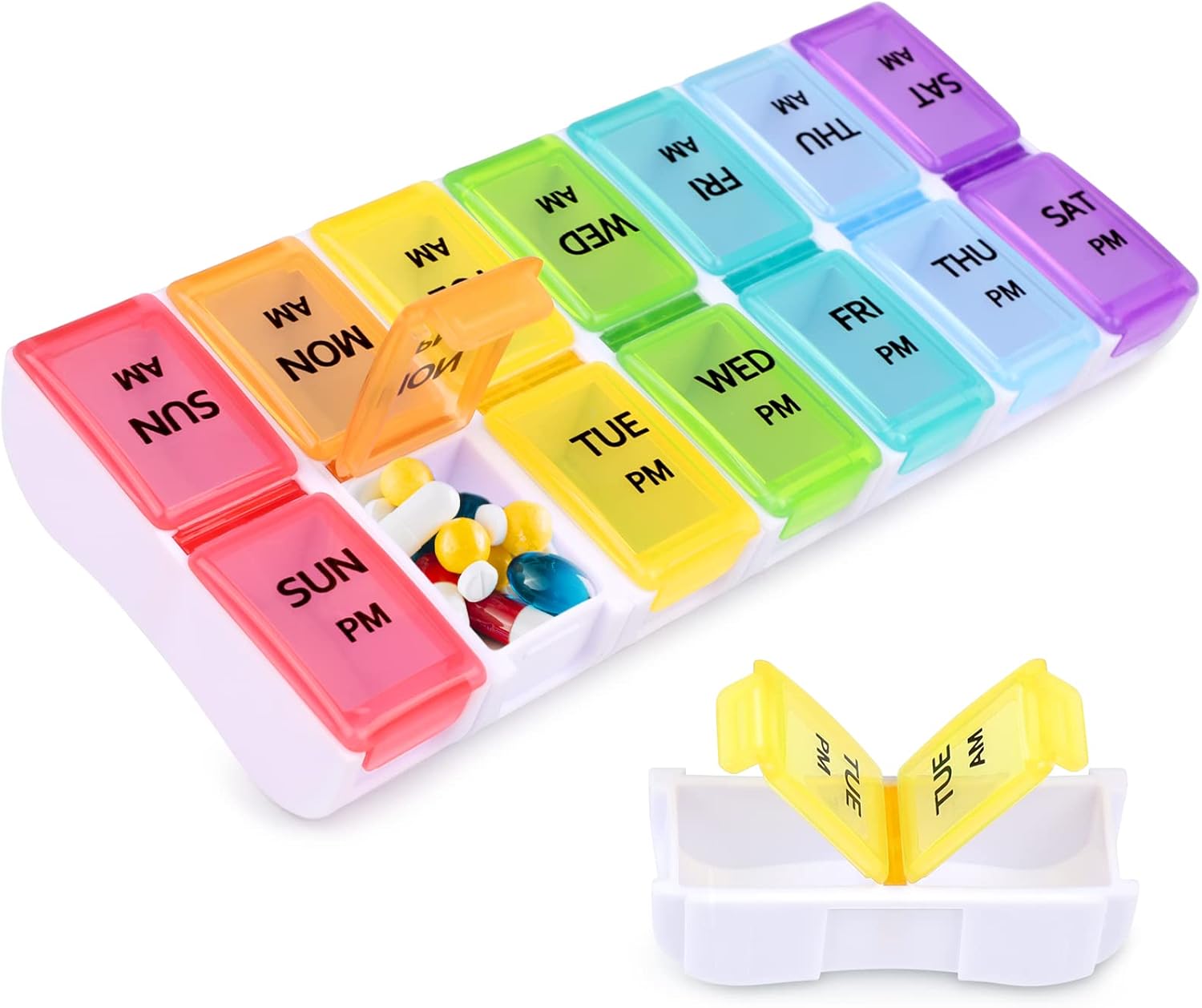 Januts Weekly Pill Box Organiser Portable Pill Storage Box Travel Pill