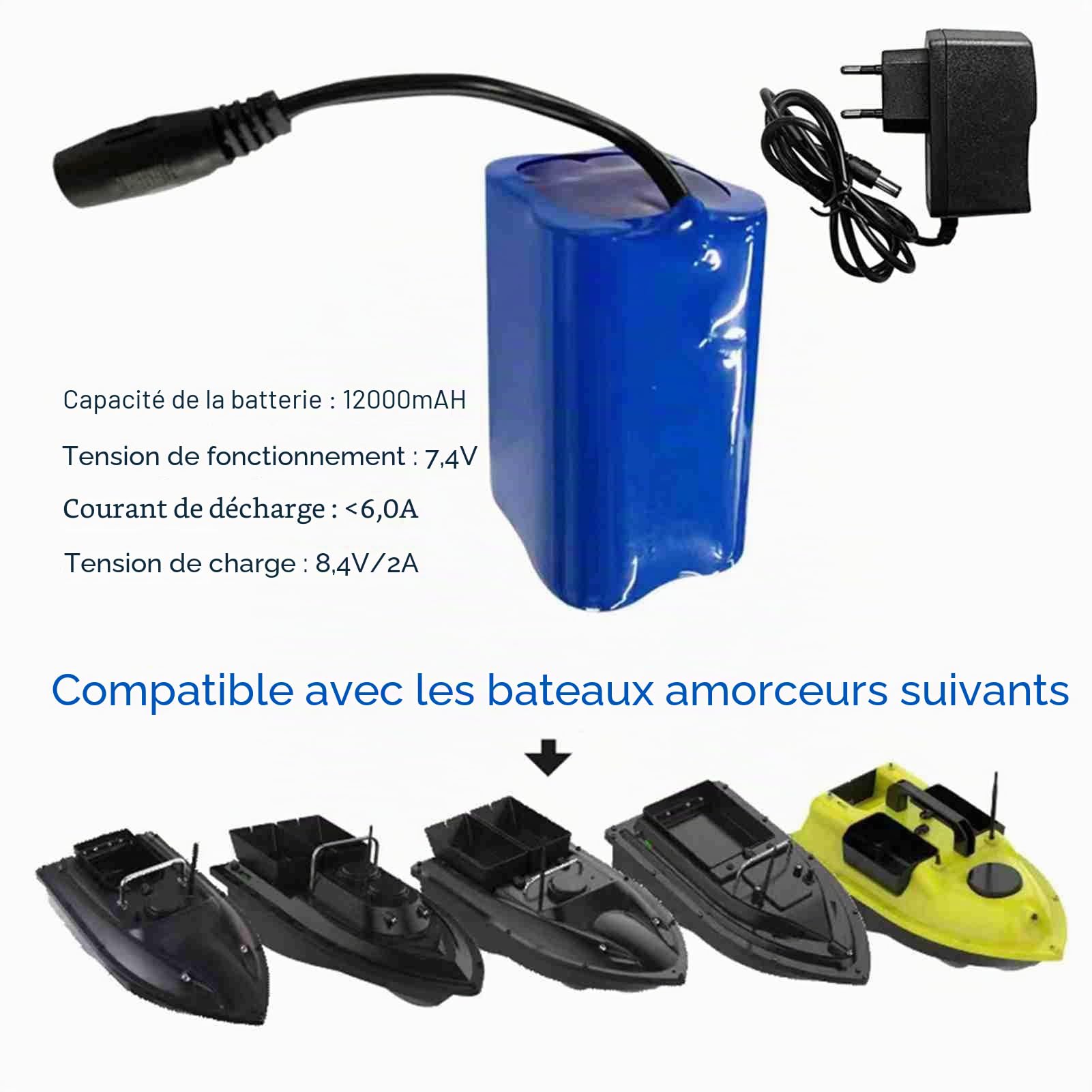 Alomejor Chargeur Batterie, Haute capacité 12000mAh léger Power Bank Lot de 2 for pêche Camping randonnée Bateaux Voyageurs aventuriers