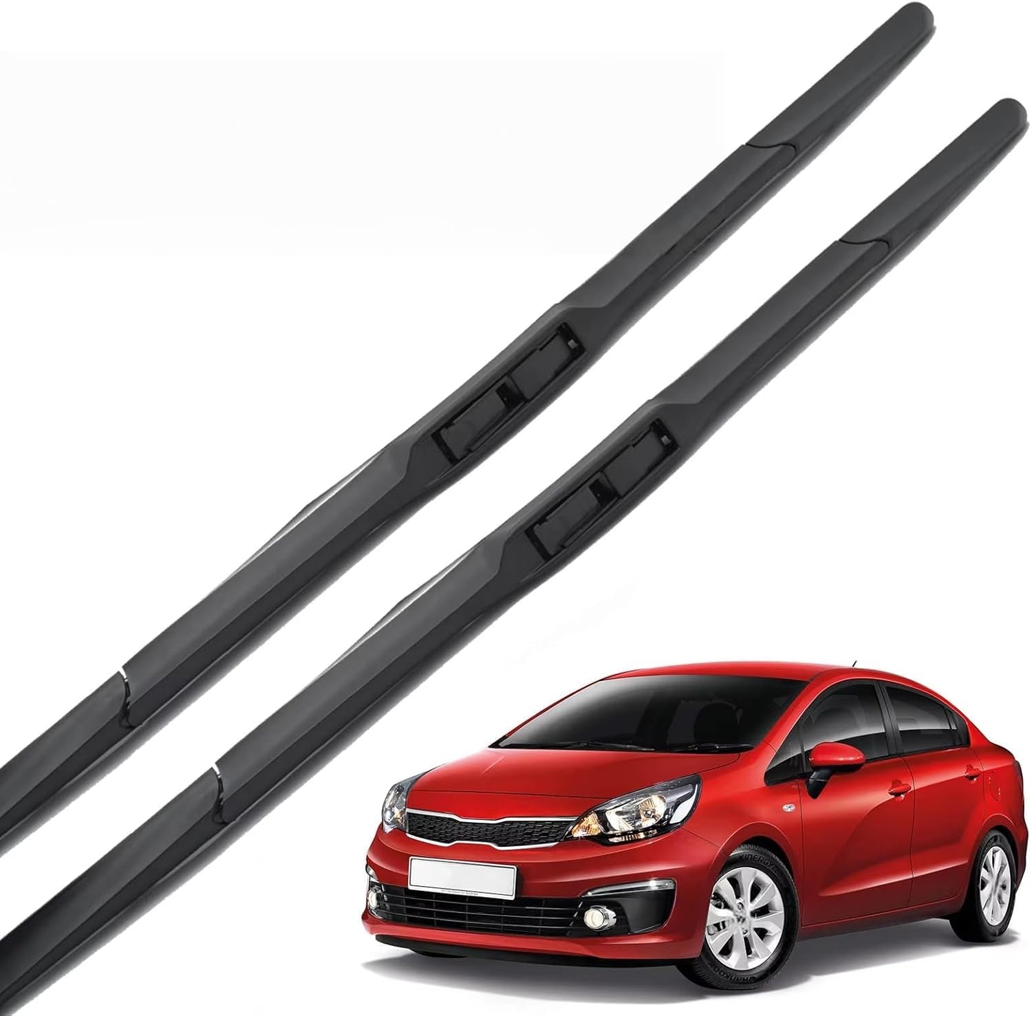 liufangfc Front Windscreen Beam Wipers for Kia Rio 4 MK4 2017-2023 24"+16", Set of 2 Replacement Blades with Pre-assembled Adapter, Only for Right-Hand Drive (UK)