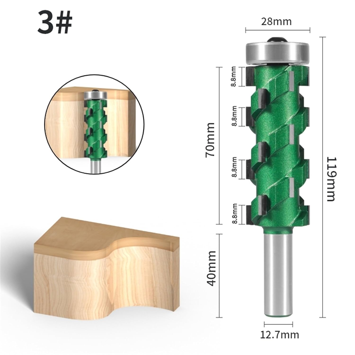 1pcs 12.7MM 1/2 Shank Carbide Spiral Trimming BIT CNC MILLING Tools Woodwork for Wood Router(12.7X28X70)