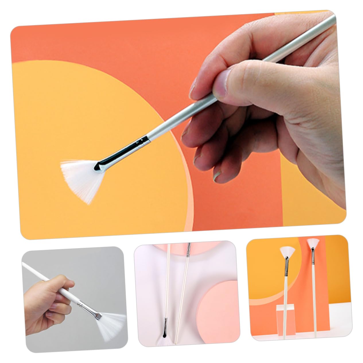 Healeved Ergonomic Facial Mask Brush Applicator Face Mask Brush Fan Shape Perfect for