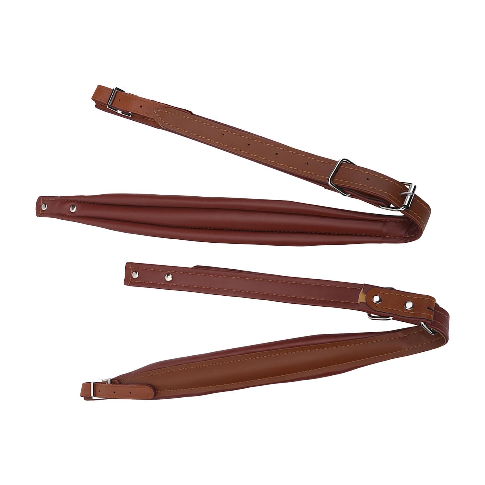 Akkordeon Gurte, Verstellbare PU Leder Akkordeonriemen, Schultergurte Für 16–120 Bass, Musikinstrument-Zubehör (Kaffee)