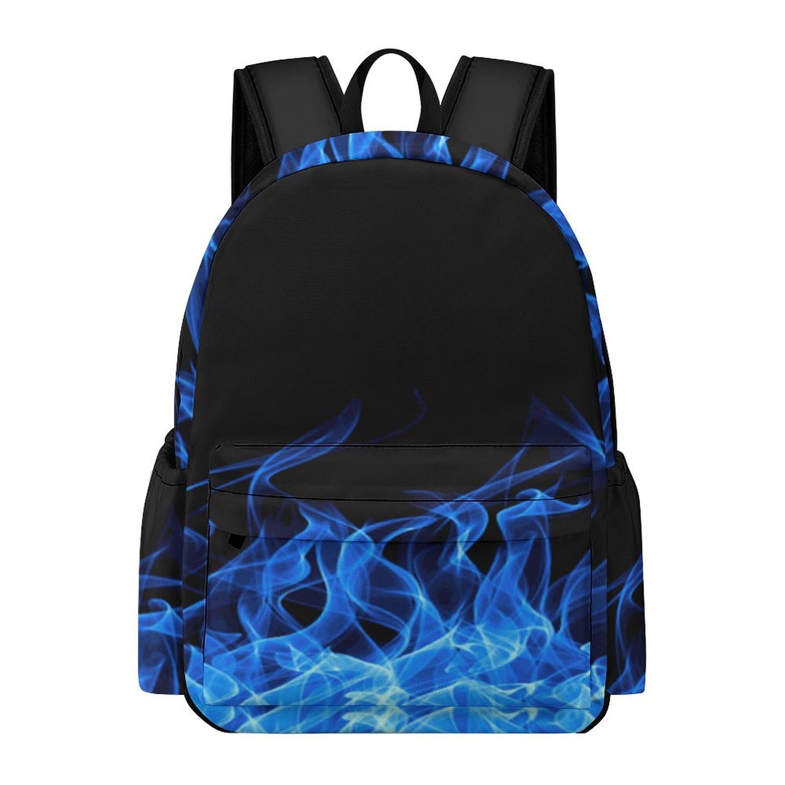 Jzemdybill Unisex Blue Burning Flame Rucksack, Backpack, Casual Daypack For Outdoors,Sport,Travel