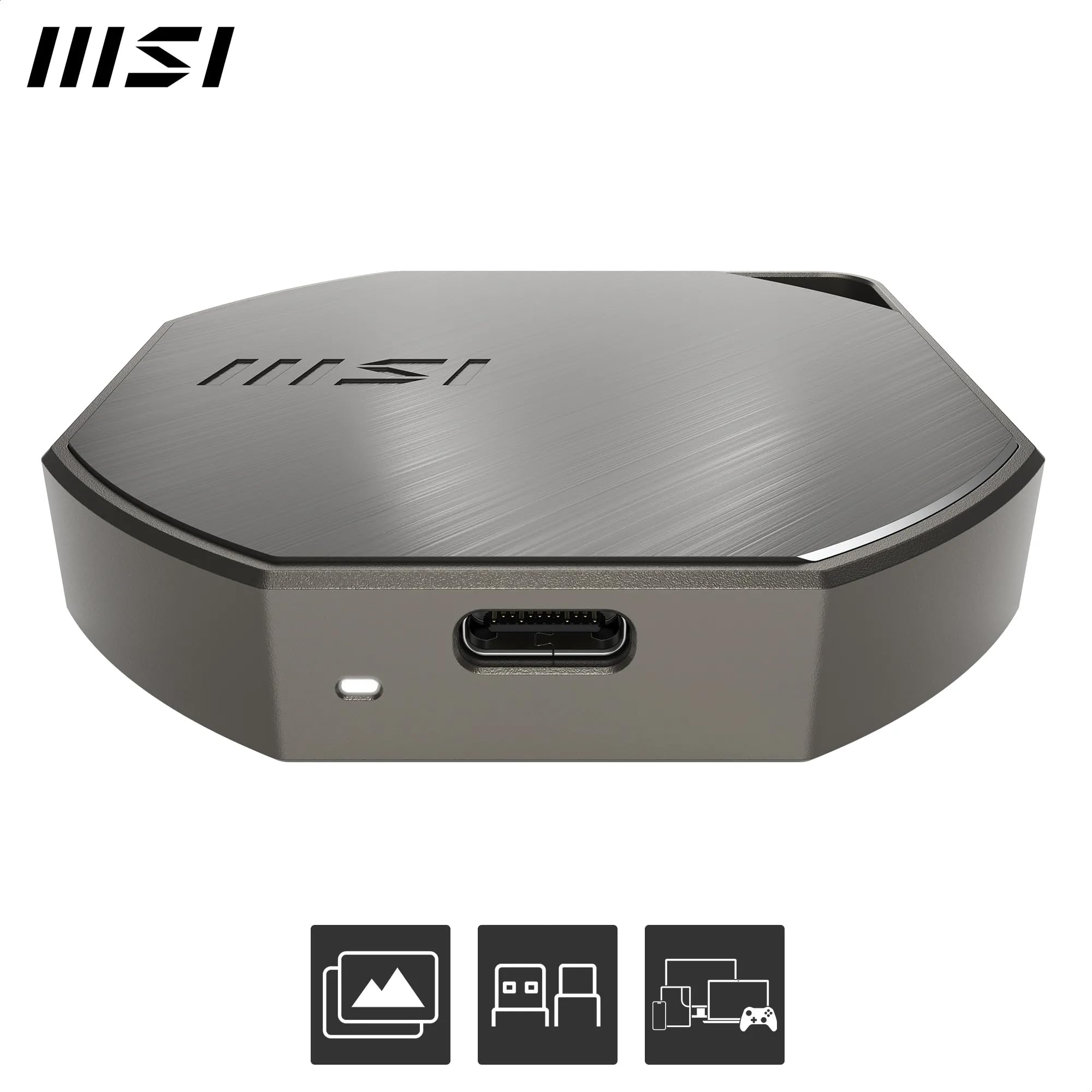 MSI DATAMAG 40 Gbps 1 TB – SSD Externo Portátil Magnético, USB Tipo C, Velocidad 4000 MB/s Lectura y 3500 MB/s Escritura, Compatible con PC, Mac, iPhone, Android y Consolas, 5 Años de Garantía