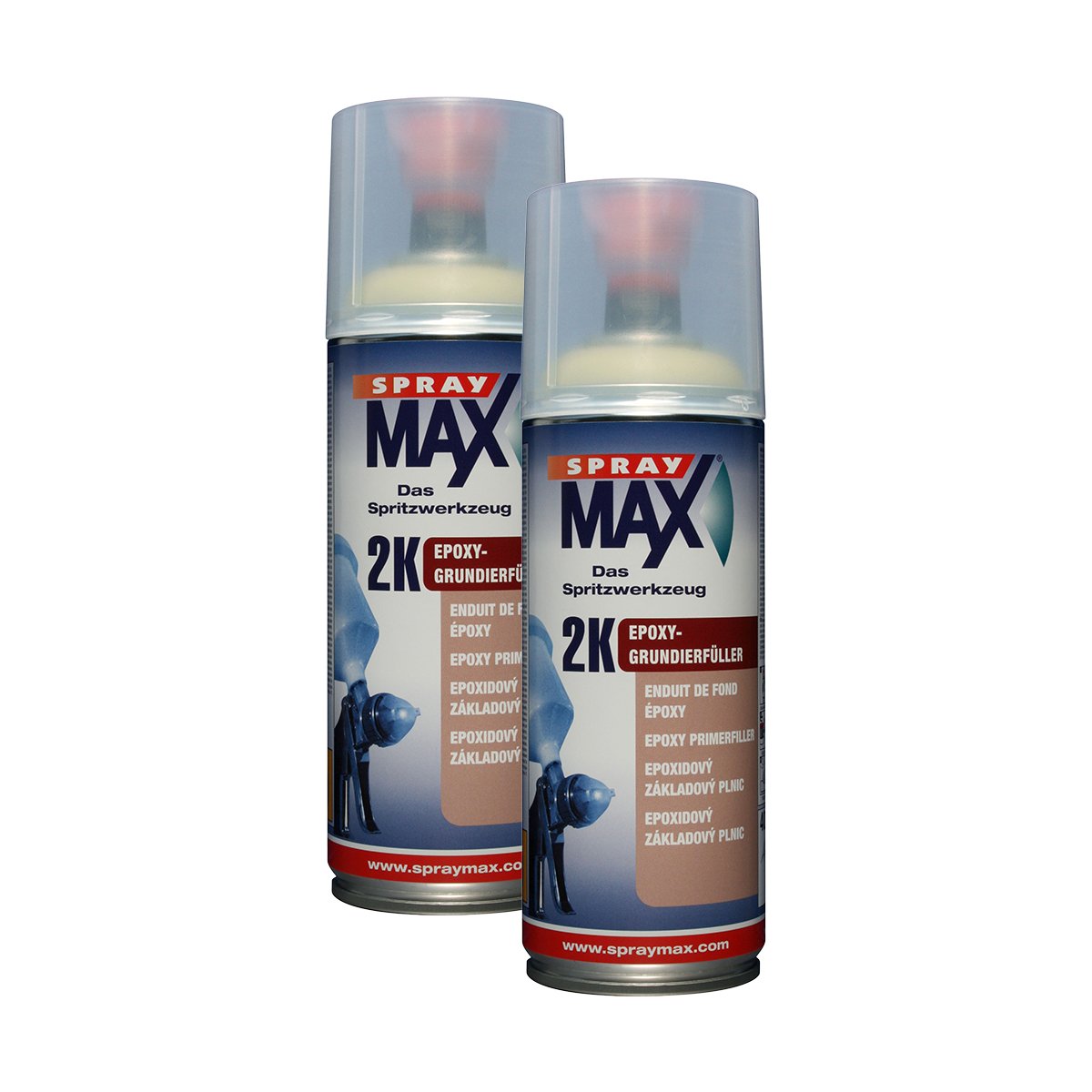 KWASNY 2x 680 032 SPRAYMAX 2K Epoxy-Grundierfüller beige 400ml