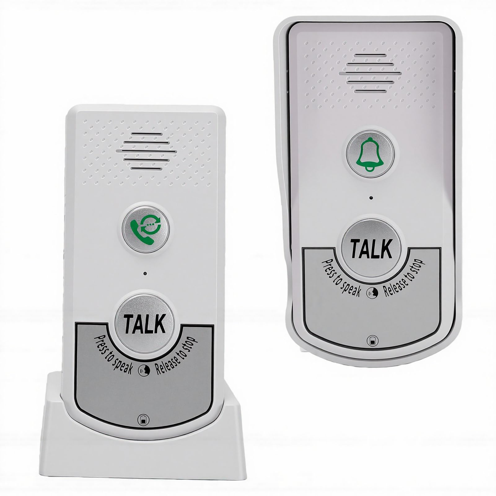 Sonnette sans fil avec interphone vocal à 2 voies Bewinner rechargeable blanche