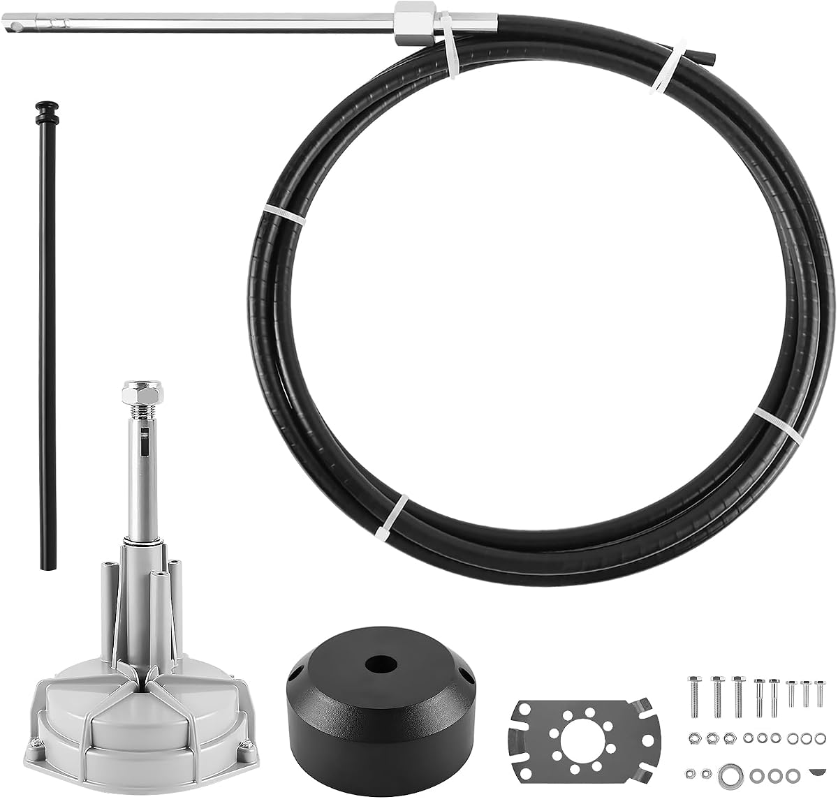 Sistema de dirección para barcos, kit de dirección fueraborda con cable, eje cónico estándar de 3/4", sistema de dirección para yates