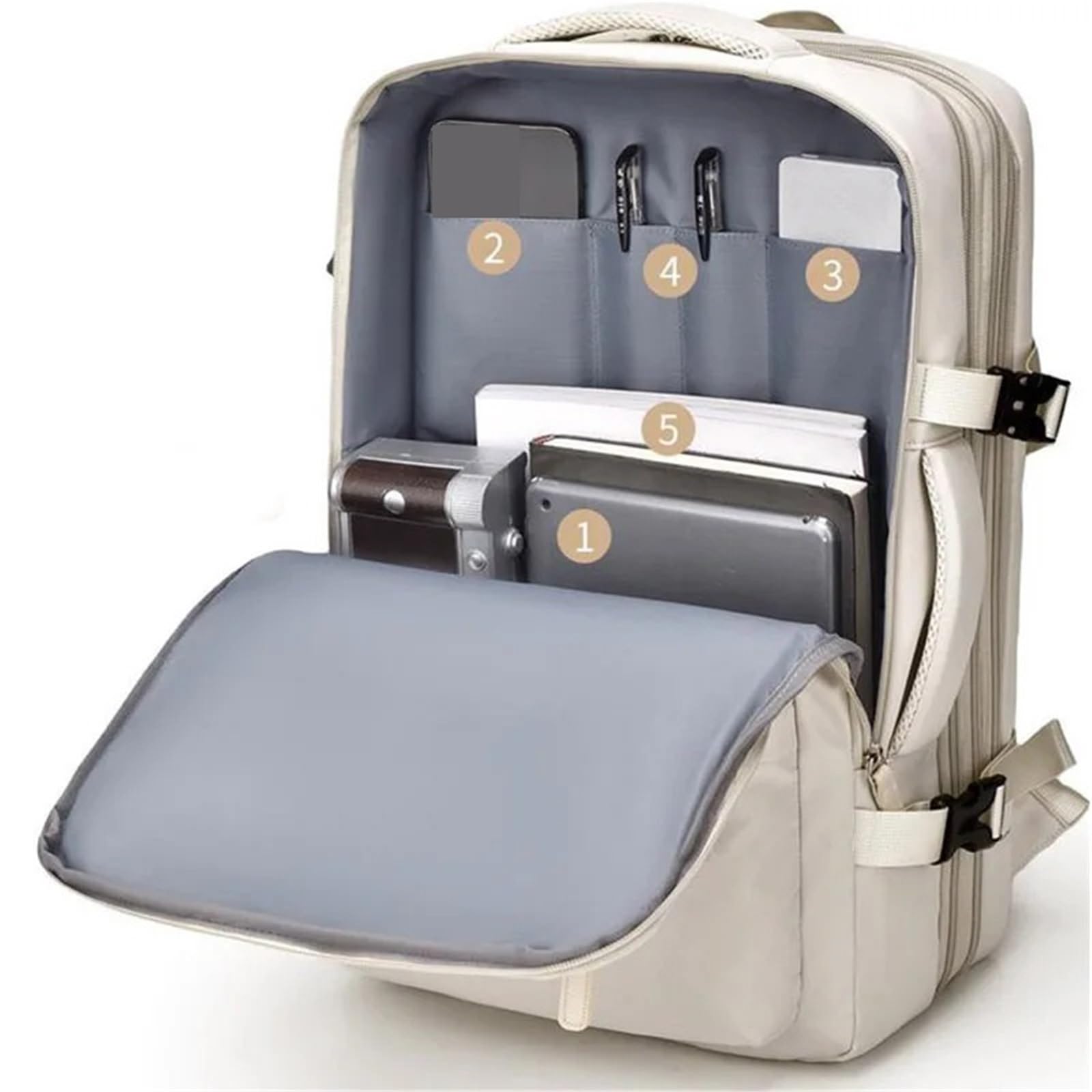 Borsa da cabina Zaino viaggio Borse impermeabili Carryon for laptop Zaini espandibili 15,6 pollici(Green)