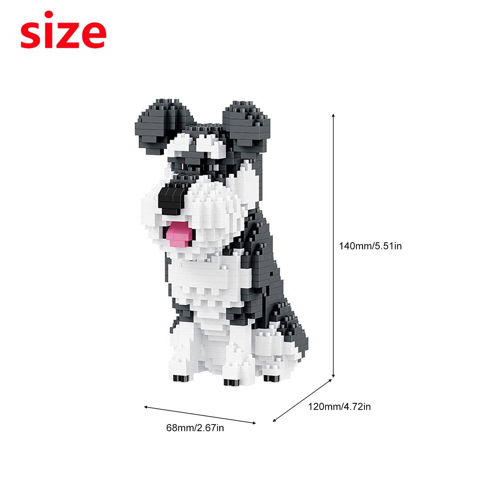 Amazon.com: Larcele Mini Building Blocks Animal Set, DIY Micro 3D Building  Toy Bricks,934 Pieces KLJM-05(Schnauzer) : Toys & Games
