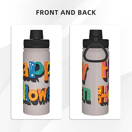 Miniatura 3 de Happy Holloween - Hervidor de agua aislado de acero inoxidable  Botella de agua divertida con estampado  Ideal para deportes y viajes