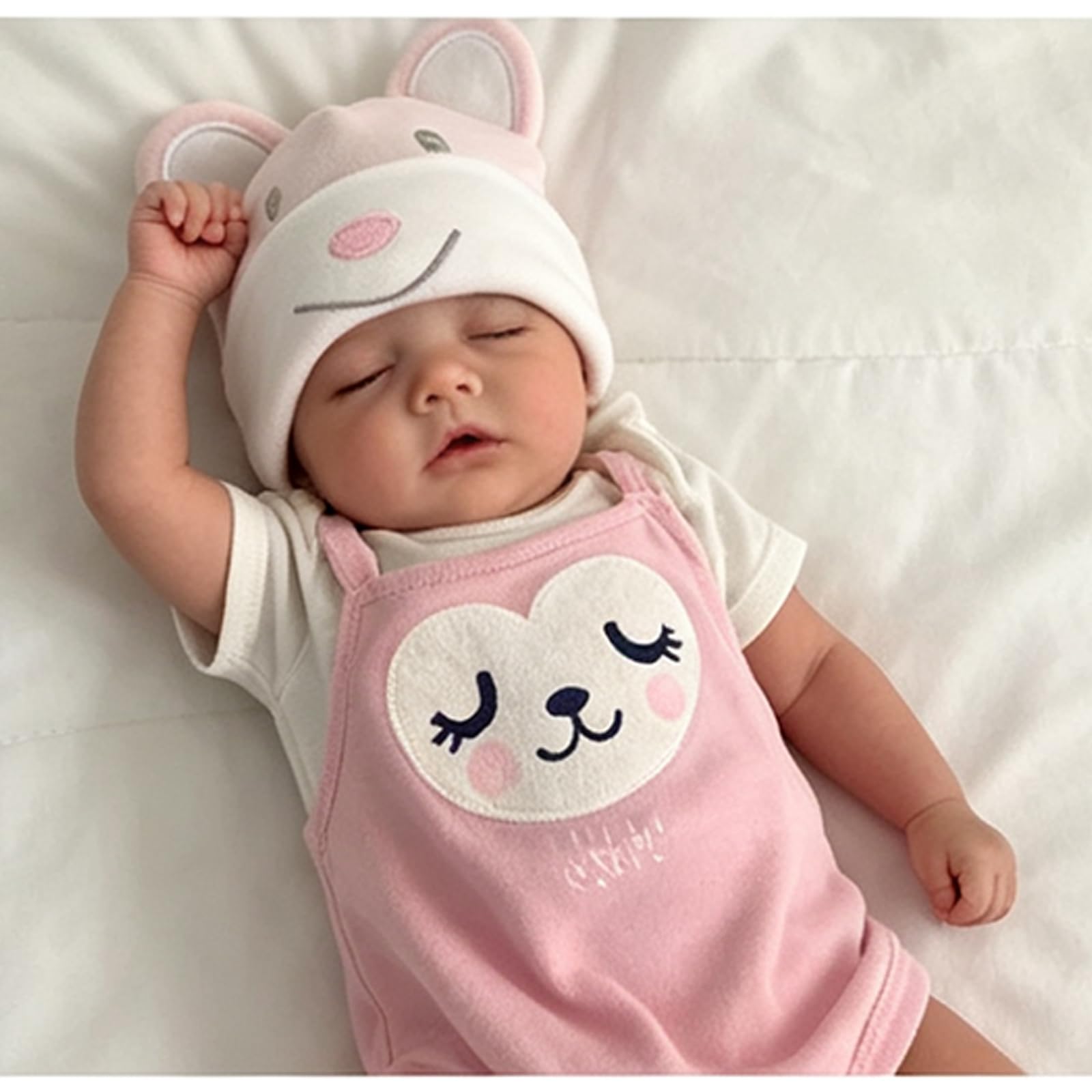 Reborn Baby Doll 50 cm realistyczna miękka winylowa lalka Reborn Baby Doll wygląda jak prawdziwe dziecko zamknięte oczy uśmiechnięta dziewczyna ręcznie nadaje się do prania lalki