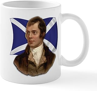 CafePress Robert Burns With Scottish Flag Mug 11 oz (325 ml) Ceramic Coffee Mug