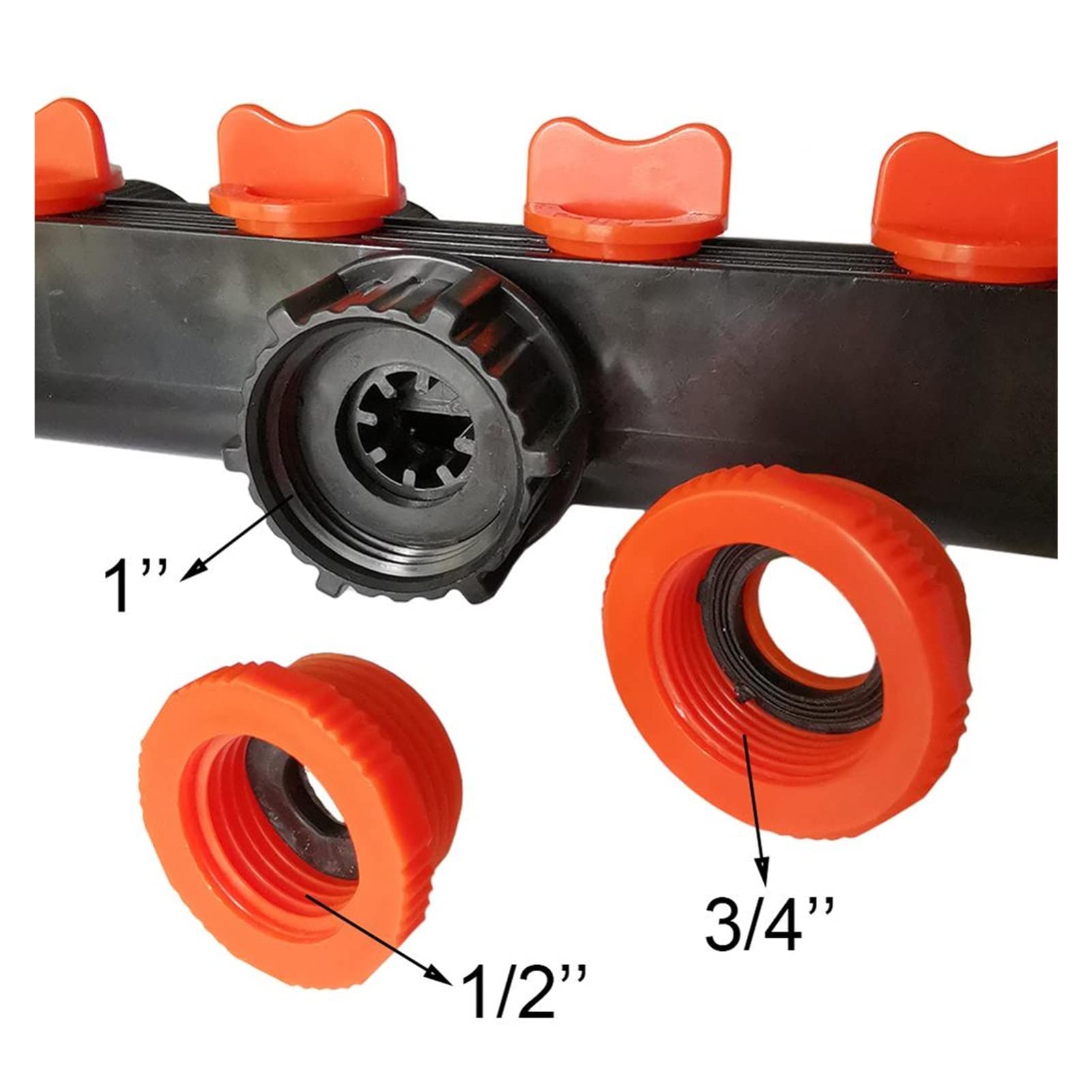 1/2 pollch 3/4 pollici 1 pollice a 4 vie Acqua Connettori Connettori Adattatore Quick Thread Adattatore Giardino Tubo Tubo Splitter Drip Irrigation Plant Garden Tools Presa per l'acqua del