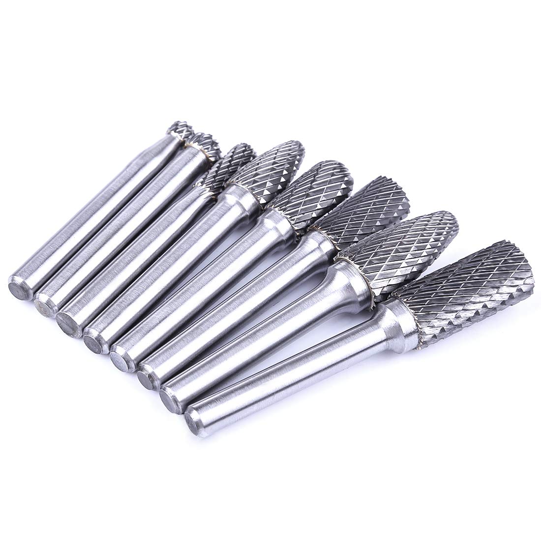 Batop - Set di 8 frese in metallo duro da 6,35 mm per legno, metallo, marmo, levigatura, lucidatura, incisione, foratura, ecc.