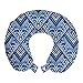 ABAKUHAUS Azul de Paisley Cojín de Viaje para Soporte de Cuello, Antiguo Arte de la geometría, Cómoda y Práctica Funda Removible Lavable, 30x30 cm, Cielo Azul Azul Cobalto