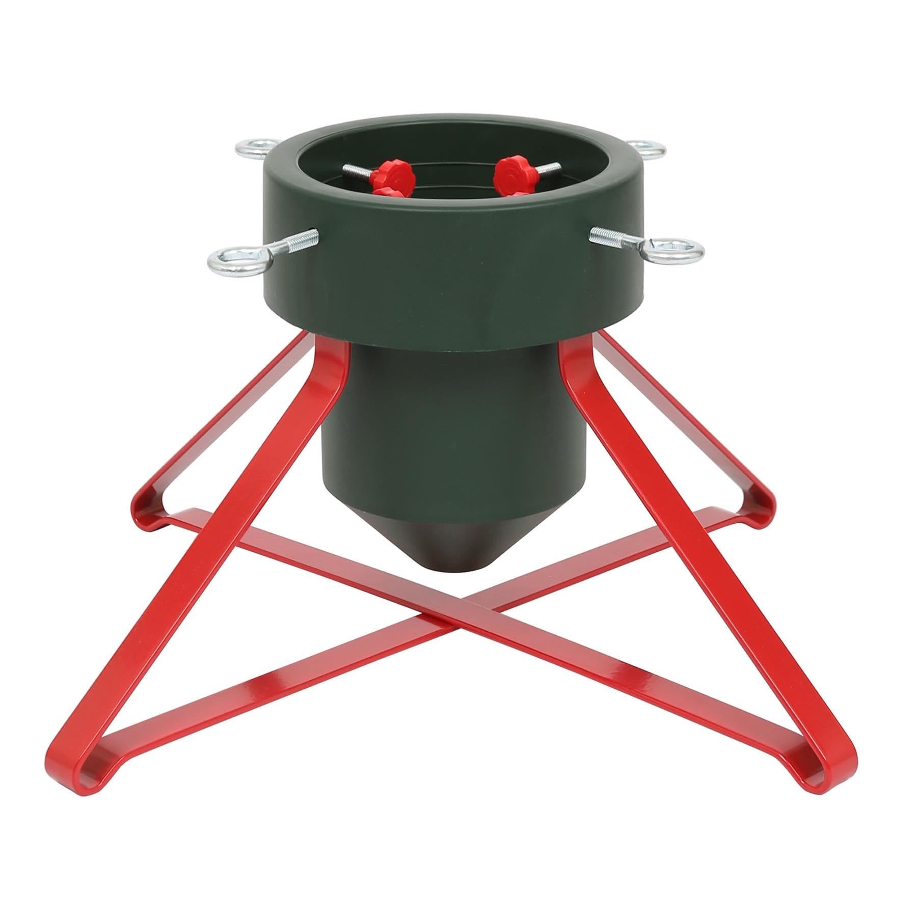 Harbour Housewares Christmas Tree Stand - 3in Trunk Diameter - Green/Red