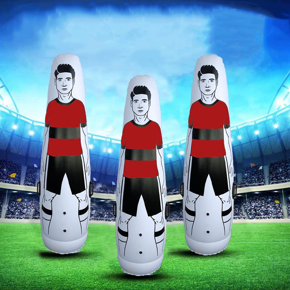 TNZMART Red Soccer Aufblasbares Schnuller-Set, Freistöße, Luftpuppe, Wand, Fußball, Training, Schnuller mit Pumpe für Anfänger