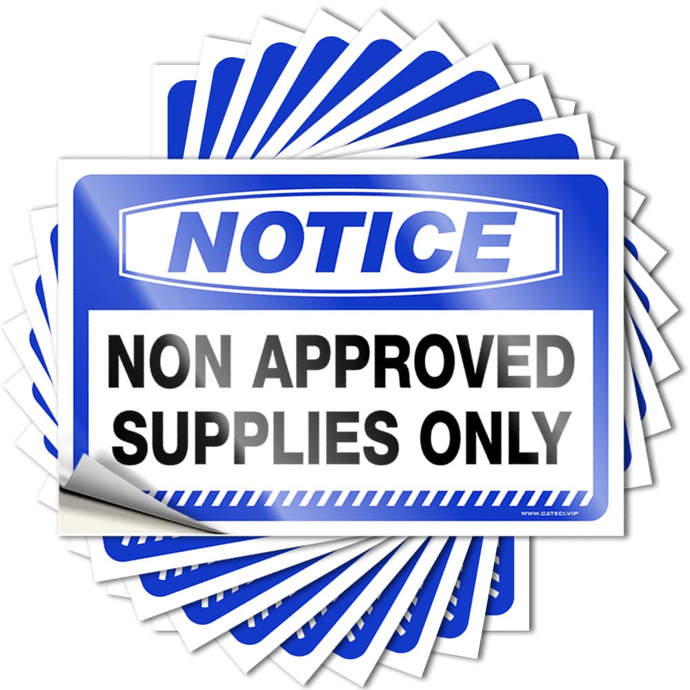 Mechanic Stickers Notice Non Approved Supplies Only Stickers 10 Pcs Car Sticker Sticker Decals for Cars(6X9CM)