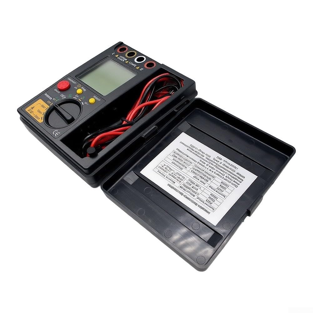 BM3548 Probador digital de resistencia de aislamiento 40GΩ Megohmmeter con CA DC Voltaje Capacitancia de corriente para medición de frecuencia para electricistas Uso Industrial Negro (BM3548)