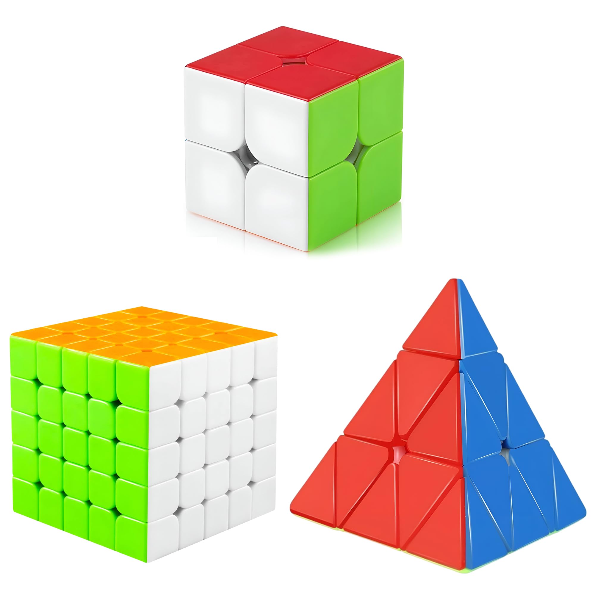 AZEENA Magic Magnetic High Speed Sticker Less Rubik Combo Set Of 2x2, 5x5 And Triangle Pyramid For Kids and Adults | 2by2, 5by5 and Pyramid Puzzles Cube | 2x2x2, 5x5x5 & pramix Rubic Cubes | Best Gift (B0D1P5RGC1) Amazon Price History, Amazon Price Tracker