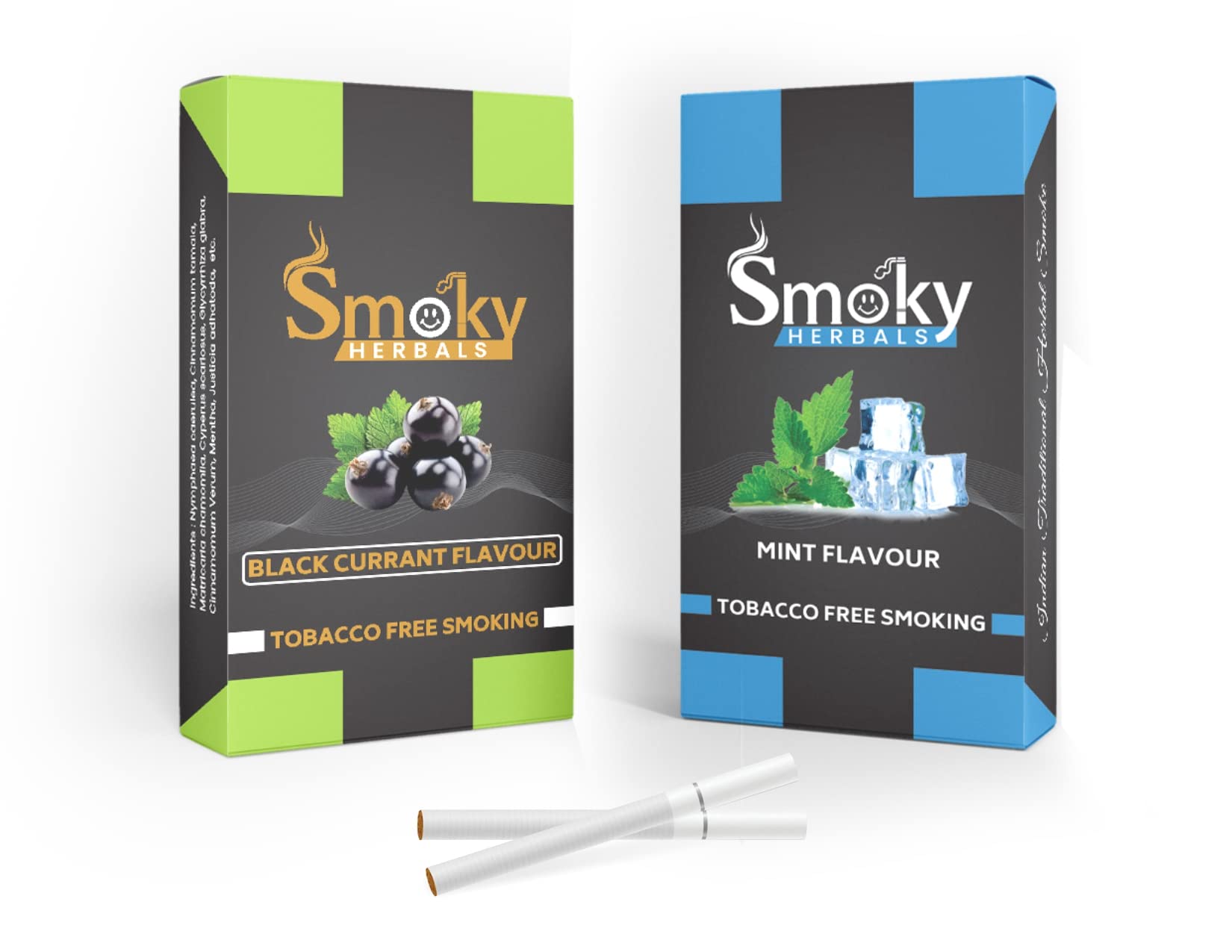 Smoky Herbals Pack of 2 Flavours 100% Tobacco & Nicotine Free Cigarette - 10 Sticks x 2 (MINT/BLACK CURRANT)-image-12