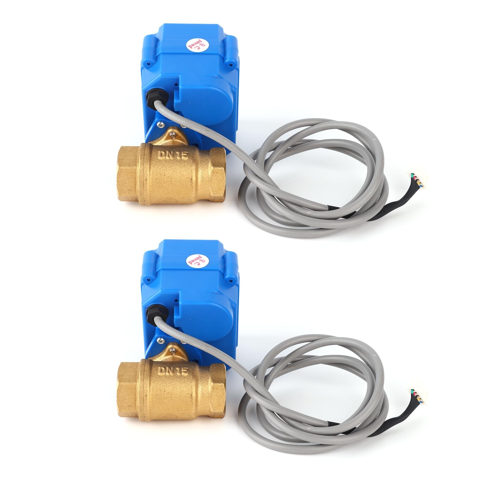 Wasserlecksensor mit Doppelventil, Smart Home, Akustischer Alarm, Schall- und Lichtalarm, Automatisches Ventilschließen, DN15, AC100-240V, IP65, 8 Sensorschnittstellen