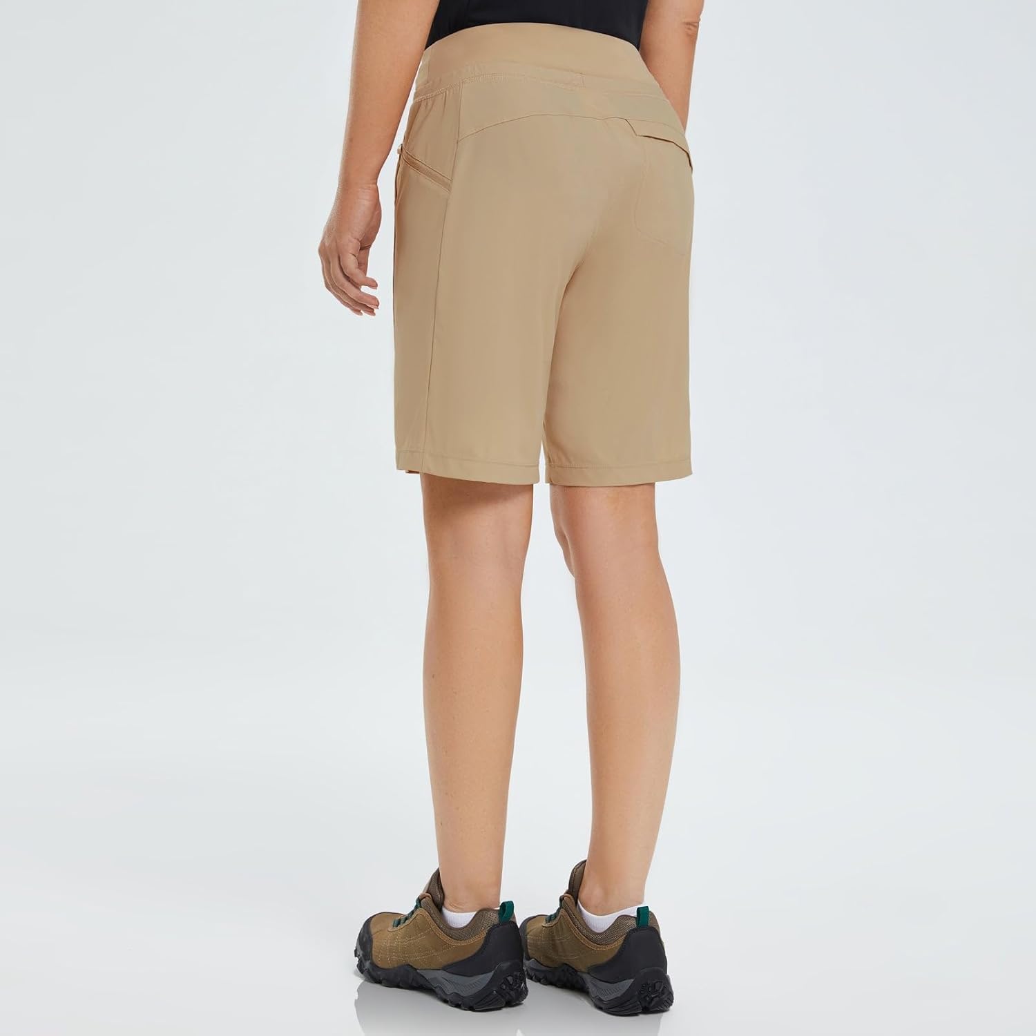 baleaf Women's Hiking Long Shorts 9"/11" Quick Dry Hiking Bermuda Cargo for Curvy Lightweight Knee Length Shorts Pockets - Image 5