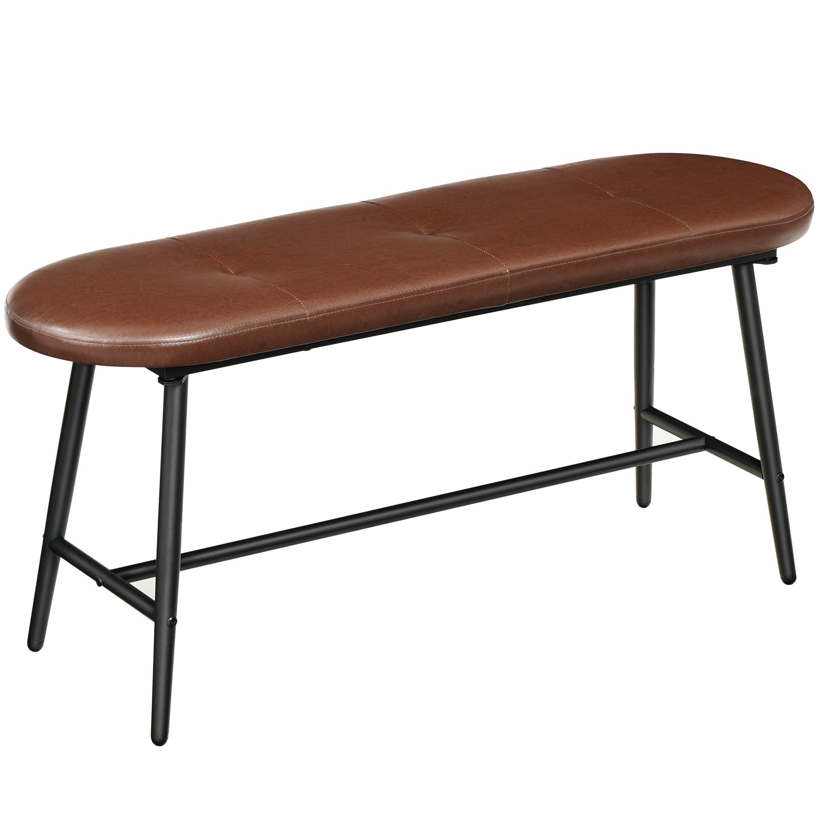 Photo 1 of ***MISSING PARTS***HOOBRO Dining Bench, Upholstered Kitchen Table Bench, Dining Room Bench with PU Leather Padded Seat, Steel Frame, Easy to Assemble, for Kitchen, Dining Room, Bedroom, Brown and Black CB100CD01G1
