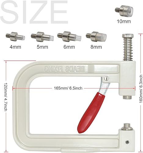 Miniatura 3 de Máquina de ajuste de perlas y prensa manual Herramientas de ajuste de perlas, 5 tamaños, coloridas, sin agujeros, perlas redondas, cuentas y
