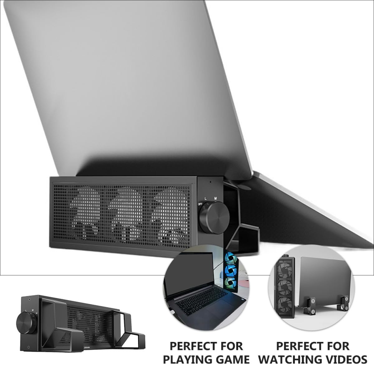 Soporte Ajustable para Portátil Base de Enfriamiento de Aleación de Aluminio, Ventilador Portátil Gaming Disipación de Calor para Grabación de Video y Ver Videos