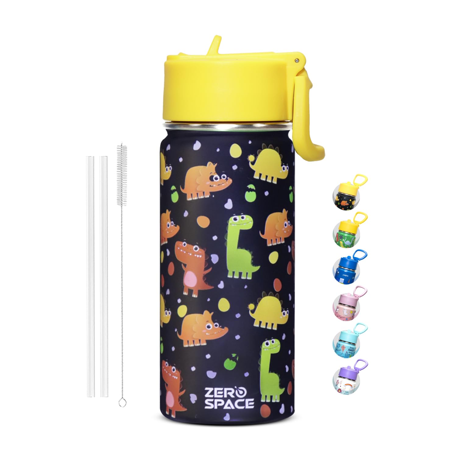 ZeroSpace Water Bottle for Kids, 500ml Water Bottle for School, Stainless Steel Bottle for Kids, Double Wall Insulated Water Flask, BPA Free Steel Bottle (Black)