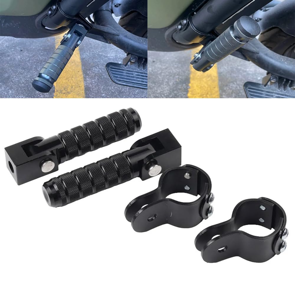 0.87-1.1" 22mm-28mm Pedane poggiapiedi pieghevoli universali per motociclette con morsetto per motocicli Ciclomotori Veicoli elettrici Scooter