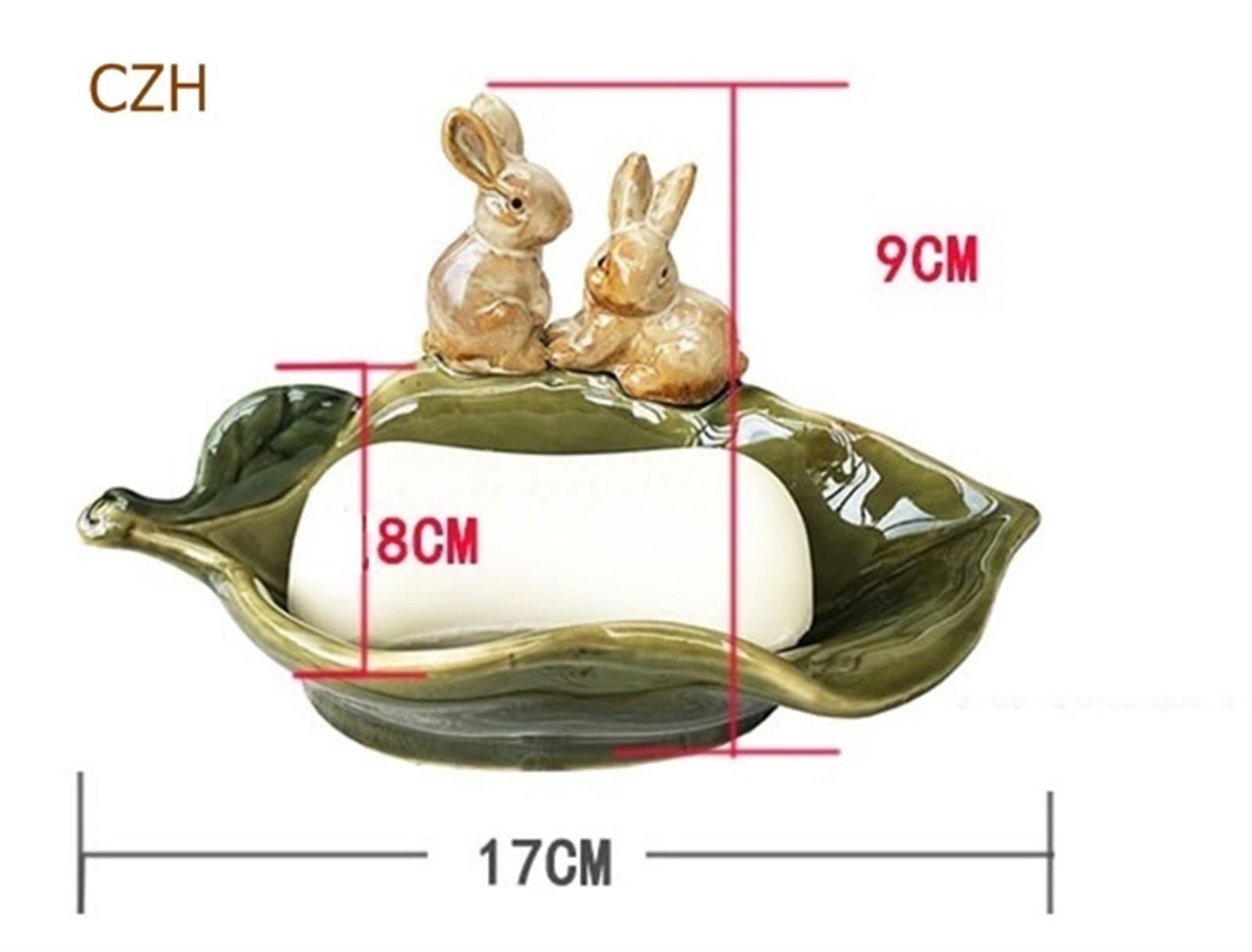 Jabonera Baño Lindo Conejito de Porcelana Amantes jabón Plato Decorativo cerámica Liebre Liebre sostenedor de jabón Adorno de baño Regalo Accesorios de artesanía Jabonera Ducha