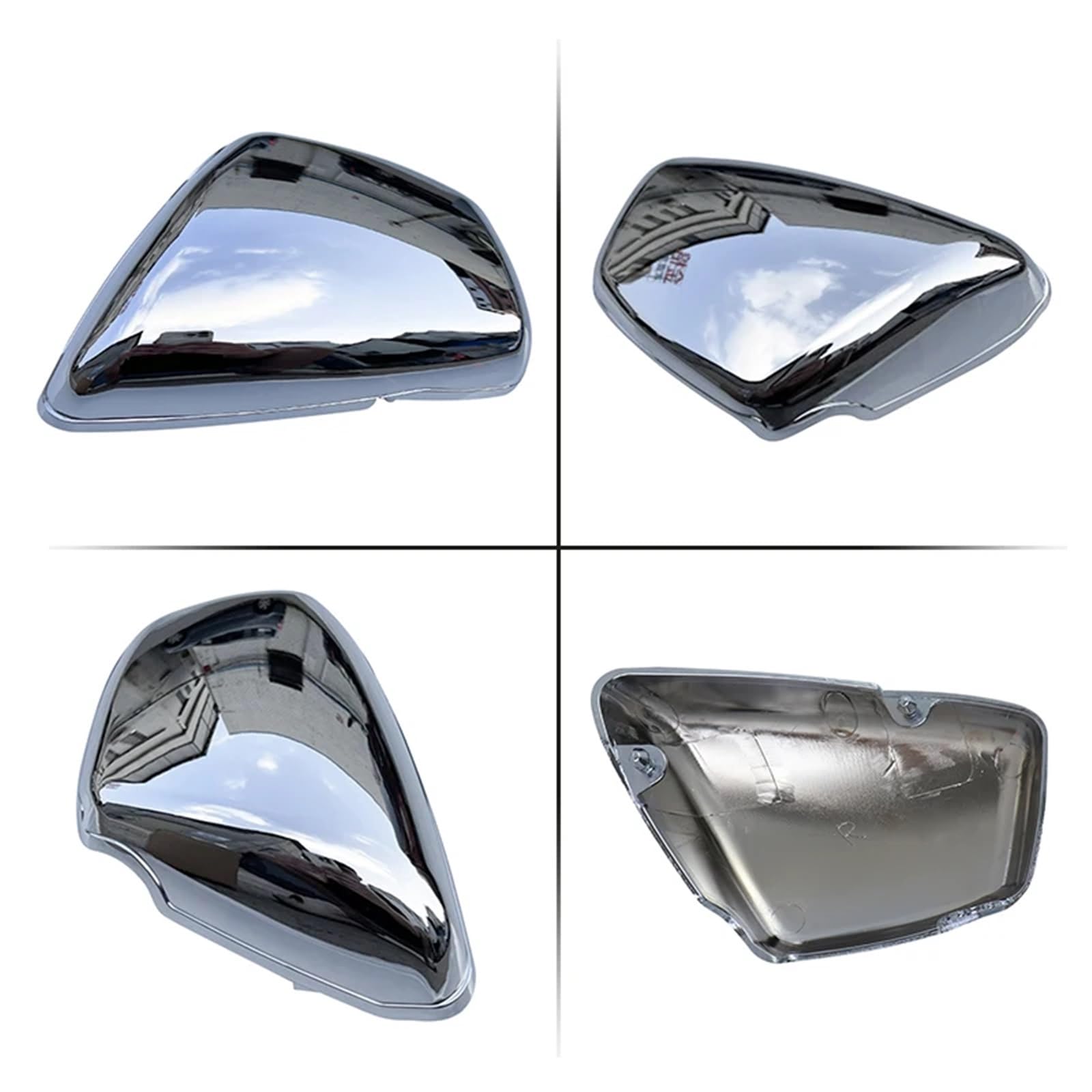 for Yamaha, XV 700 750 1000 1100 Virago 1984-Up Motorrad Chrom Batterie Verkleidung Abdeckung Links Rechts Seite Schutz Zubehör Batterieseitige Verkleidungsabdeckungen(Left Right)