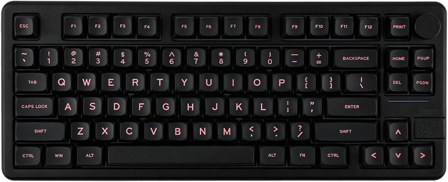 EPOMAKER Galaxy70 Wireless Gaming Keyboard, 75% Aluminium Mechanical, Bluetooth 5.0/2.4GHz/USB-C Wired Programmable Creamy Keyboard, Hot Swappable (Black, Zebra Switch)