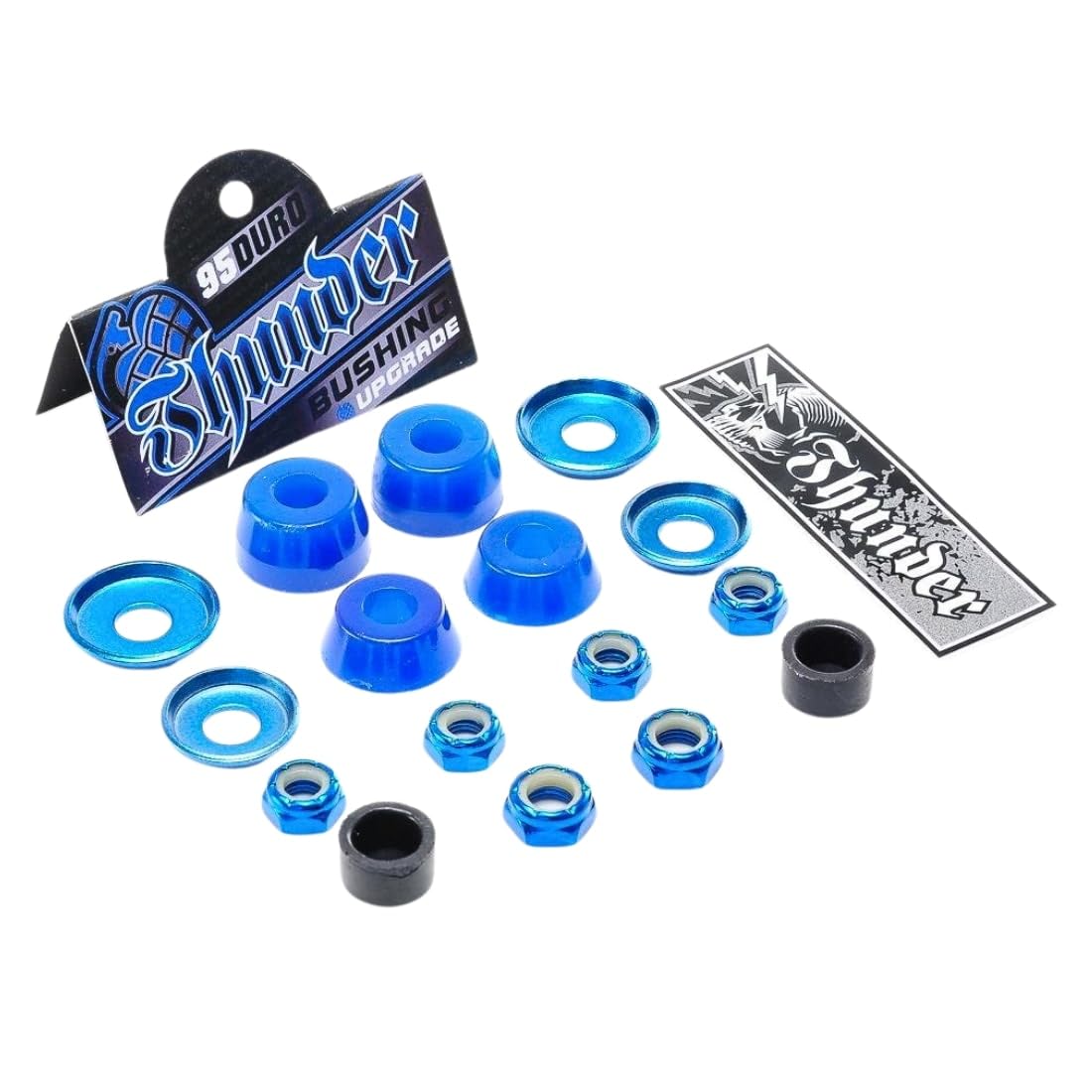 Thunder Rebuild Kit Bushings Washers Axel Kingpin Nuts Pivot Cup 95a Blue