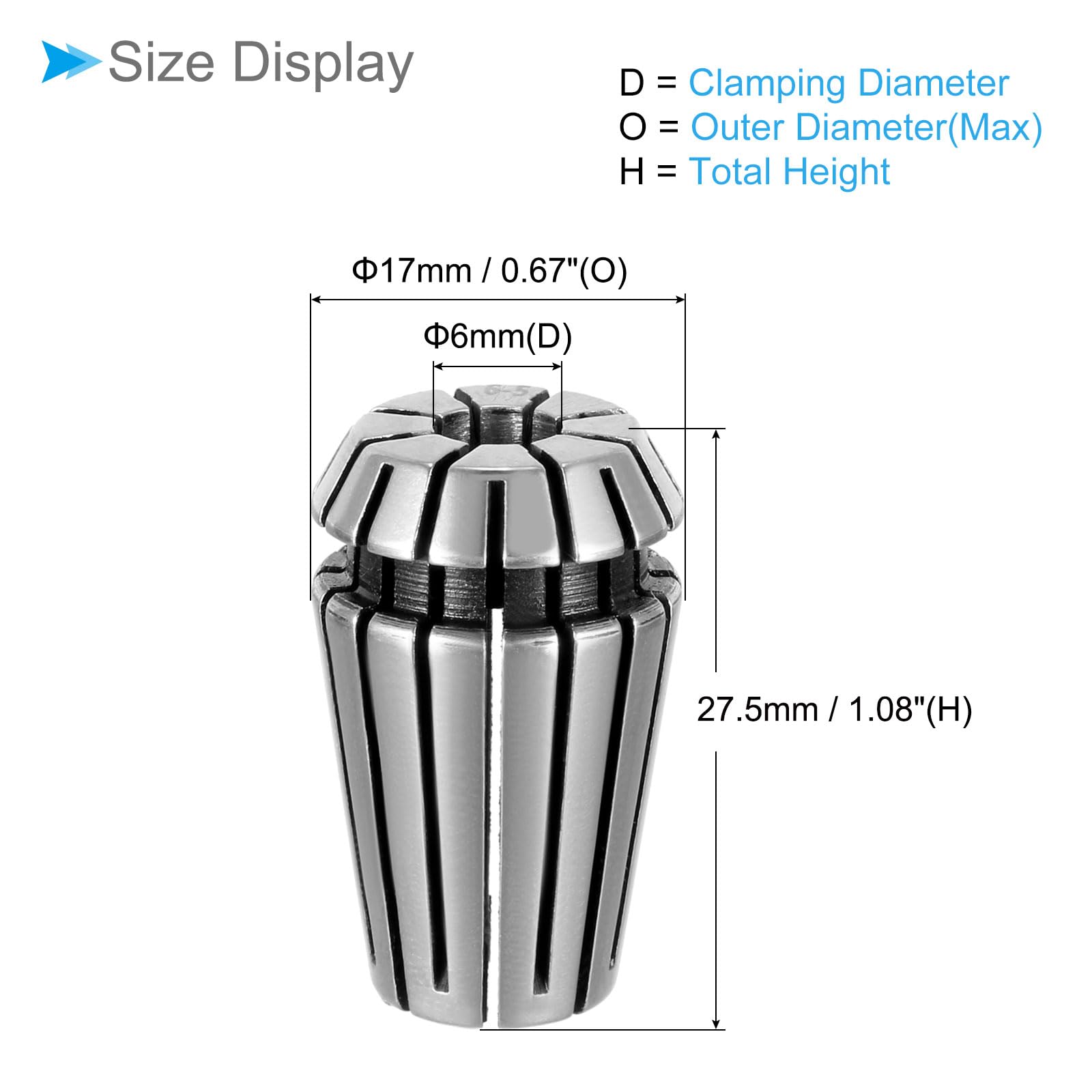 CoCud Spring Collet Chuck, ER-16 Spring Collet 6mm Clamping Diameter, 40Cr Steel Convenient Disassembly Chuck - Image 2