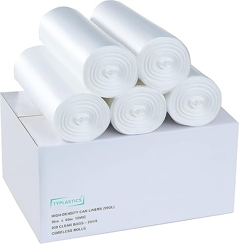 Miniatura 9 de TYPLASTICS Bolsas de basura transparentes HD de 40 a 45 galones, 40 x 48 pulgadas, caja de 250 unidades