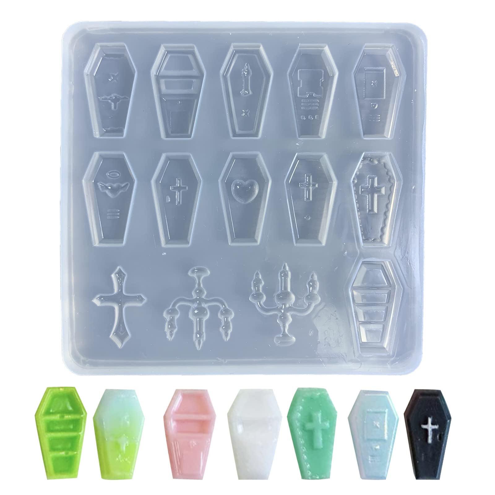Tiny Coffin Silicone Mold Halloween Decor Resin Epoxy Casting Mold Filler Epoxy Mold Filler Craft DIY Tool Coffin Resin Molds Silicone