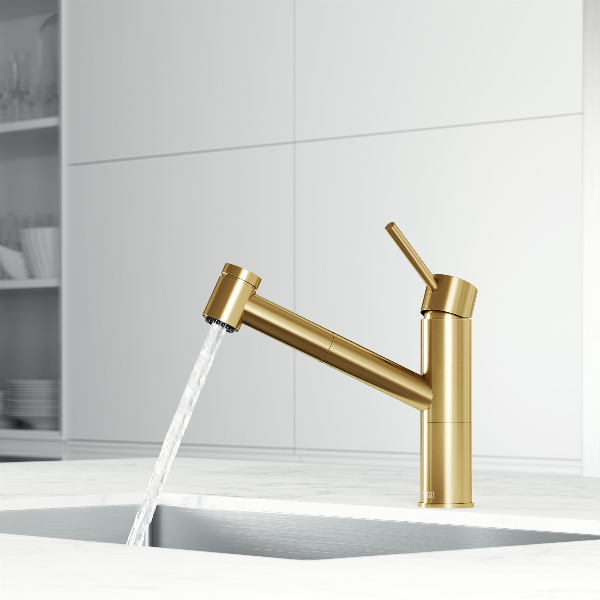 バンドーレン SP3 ＆ BG トラディション 金メッキ(GP) セット VIGO Branson 9'' H Single Handle Pull-Out Sprayer Kitchen Faucet