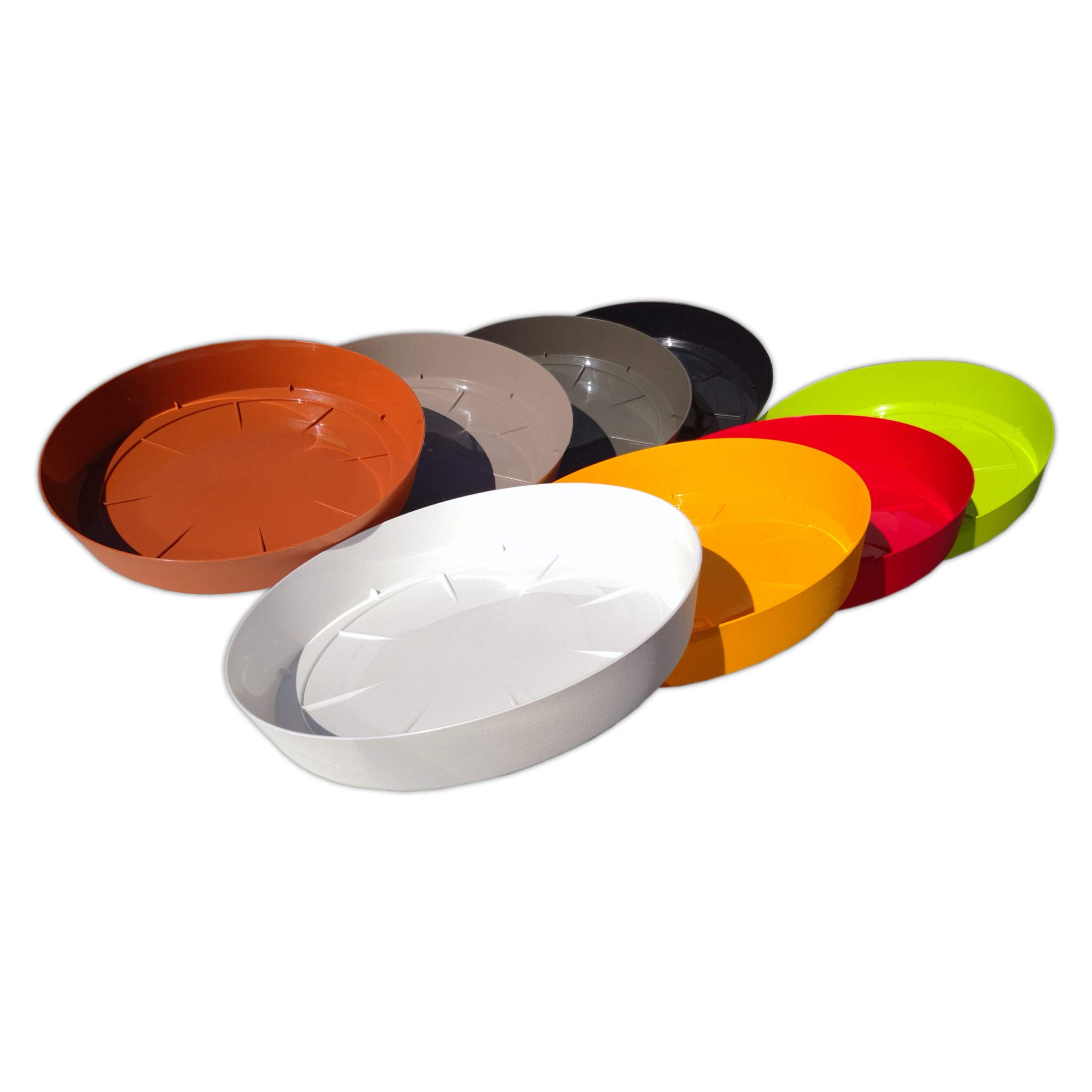 Erhard-Trading Valencia - Vaso da fiori in plastica, 19 cm, con sottovaso in set