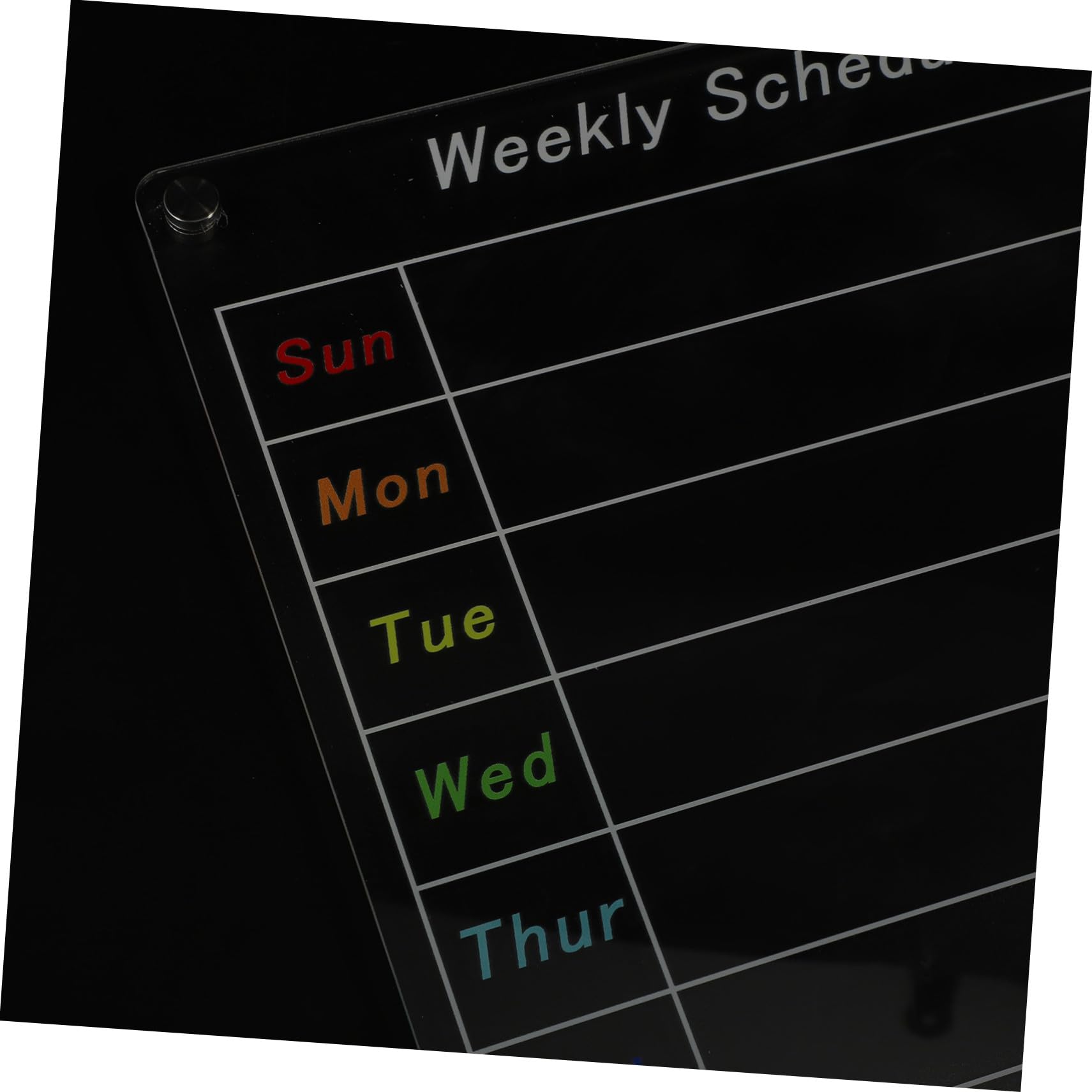Transparenter Acryl Wochenplaner Abwischbare Planungstafel für Küche Kühlschrank Magnettafel mit Terminplanungs-whiteboard Wiederverwendbar und Einfach zu Bedienen