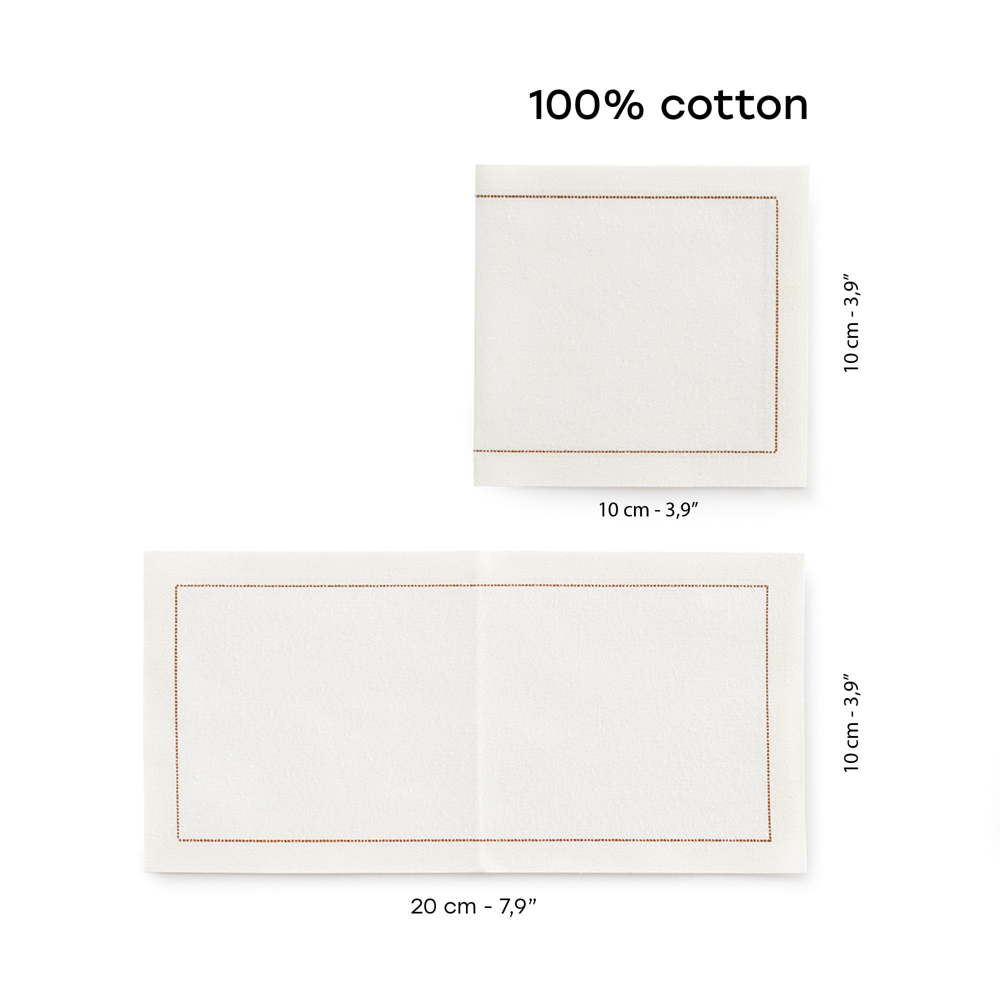MY DRAP – Pack de 60 servilletas de Tela | 10 x 20 cm | Servilletas para Eventos, Caterings, Restaurantes | 100% Algodón | Reutilizables | Color Crudo | Paquete de Servilletas.