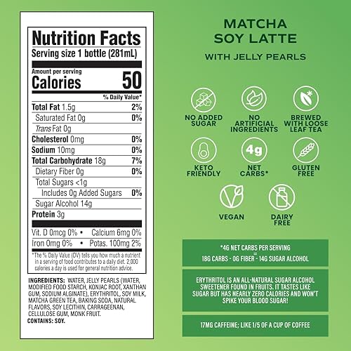 Miniatura 6 de BUBLUV Bubble Tea Té de leche negra con perlas de gelatina de tapioca bajas en carbohidratos, una alternativa al té Boba mejor para ti, té de leche