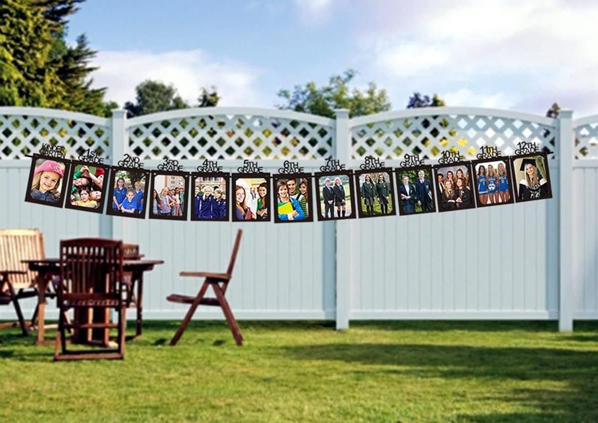 8x10 Graduation Photo Banner for Graduation Decorations 2026 2027 Grad Party Decorations, K-12 Picture Banner Senior 2026 Decor for High School College Party Supplies SG063BK-2XL