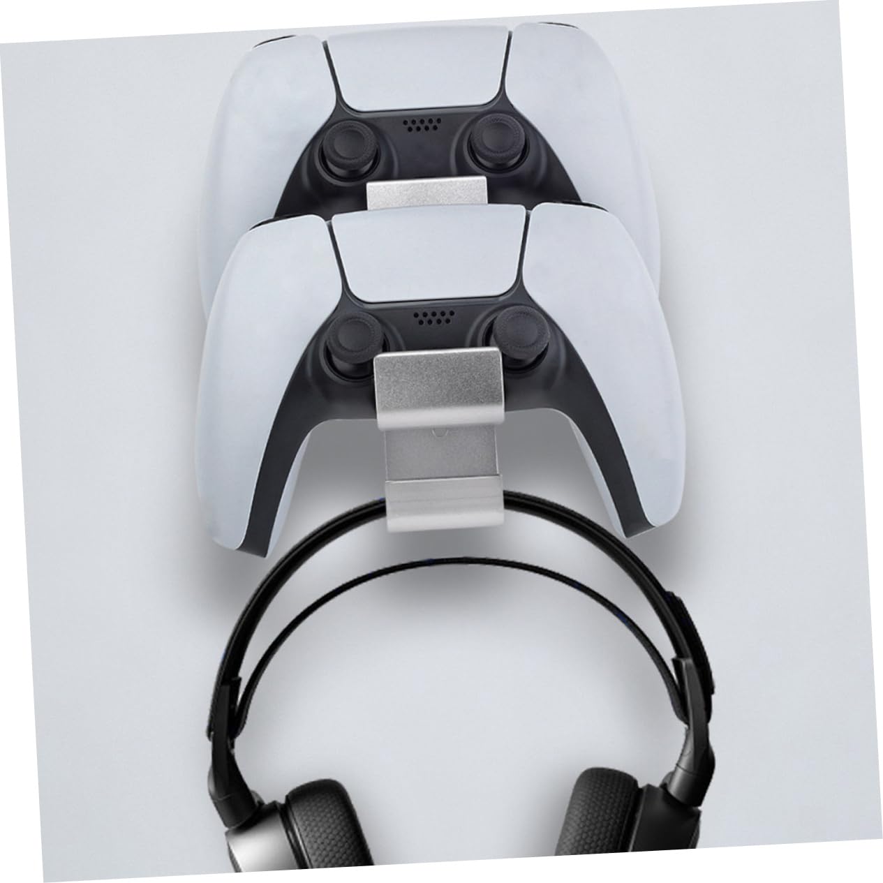 Cabilock Supporto per Gamepad e Cuffie da Gaming da Parete, Lega di Alluminio, Base Stabile, Argento, per Ufficio e Dormitorio